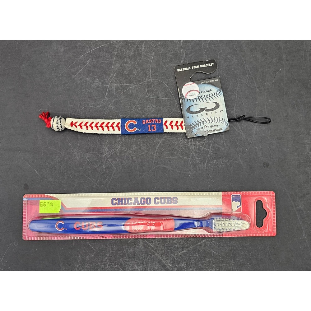 Chicago Cubs Vintage Bundle Starlin Castro Bracelet and Toothbrush